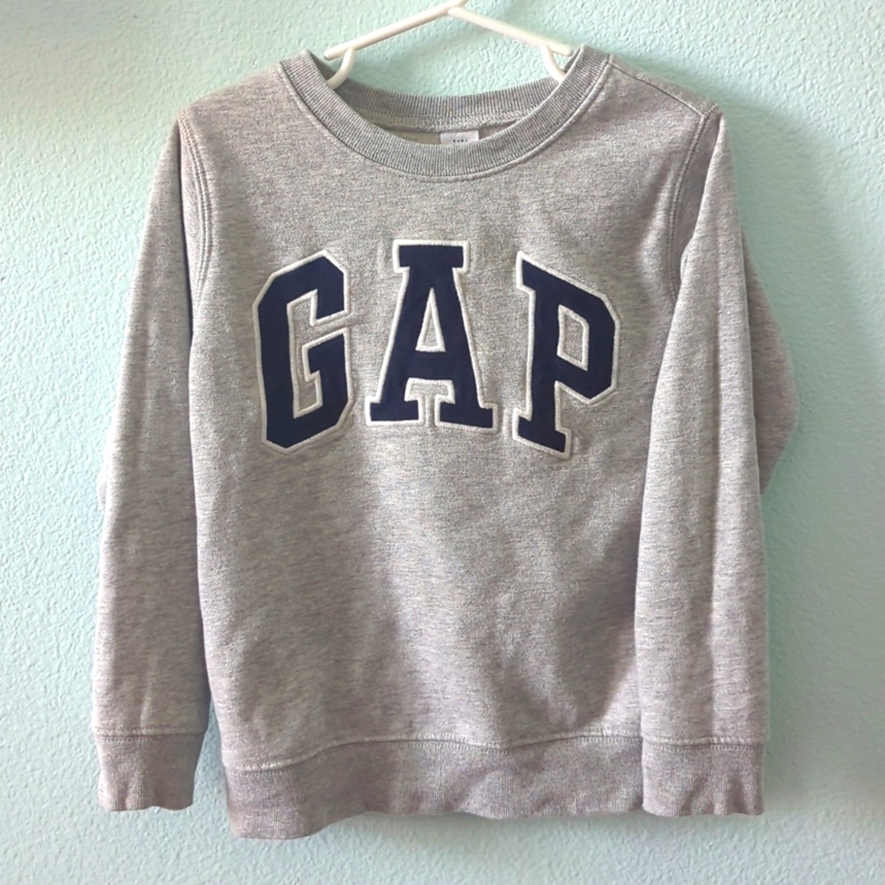 babyGAP sz 5T Classic Gray & Navy Blue Pullover Crewneck Sweatshirt